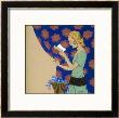 She Reads A Letter Above A Vase Of Blue Flowers by Armand Rapeno Limited Edition Print