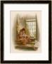 Girl Sits In A Window-Seat Mending Her Doll by M. Ellen Edwards Limited Edition Print