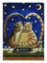 Romantic Cat Couple Having A Meal by Susan Mitchell Limited Edition Pricing Art Print