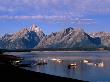 Boats On Jackson Lake And Distant Mountains by Alice Grulich-Jones Limited Edition Pricing Art Print