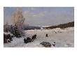 Sledge Ride To The Church, 1894 (Oil On Canvas) by Nils Hansteen Limited Edition Pricing Art Print