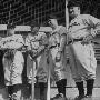 Frank E. Mckinney, Bing Crosby, Billy Meyer And Honus Wagner Outside The Dug Out by Loomis Dean Limited Edition Print