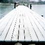 A Snow Covered Dock By A Lake by Maria Olsson Limited Edition Pricing Art Print