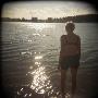 A Woman Going Into A Lake In Boden, Sweden by Inger Bladh Limited Edition Pricing Art Print