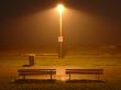 Two Benches And Overhead Light At Beach At Night by David Elton Limited Edition Print