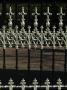 Backgrounds - Detail Of Elaborate White Finials On Black Metal Railings by Natalie Tepper Limited Edition Print