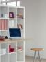Home Office ,Modern White Grid Shelving And Storage With Desktop And Stool by Richard Powers Limited Edition Print