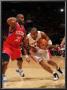 Philadelphia 76Ers V Toronto Raptors: Leandro Barbosa And Jodie Meeks by Ron Turenne Limited Edition Pricing Art Print