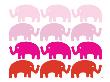Pink Elephant Family by Avalisa Limited Edition Print