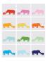 Rainbow Grey Rhinos by Avalisa Limited Edition Pricing Art Print